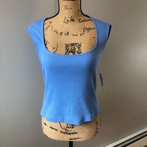 NWT Powder Blue Anthropologie square neck top size small